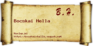 Bocskai Hella névjegykártya